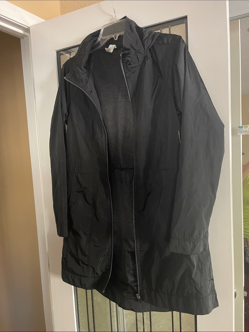 Avalanche Women's Black Hooded Trench Coat with Zip medium